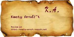 Kmety Arnót névjegykártya